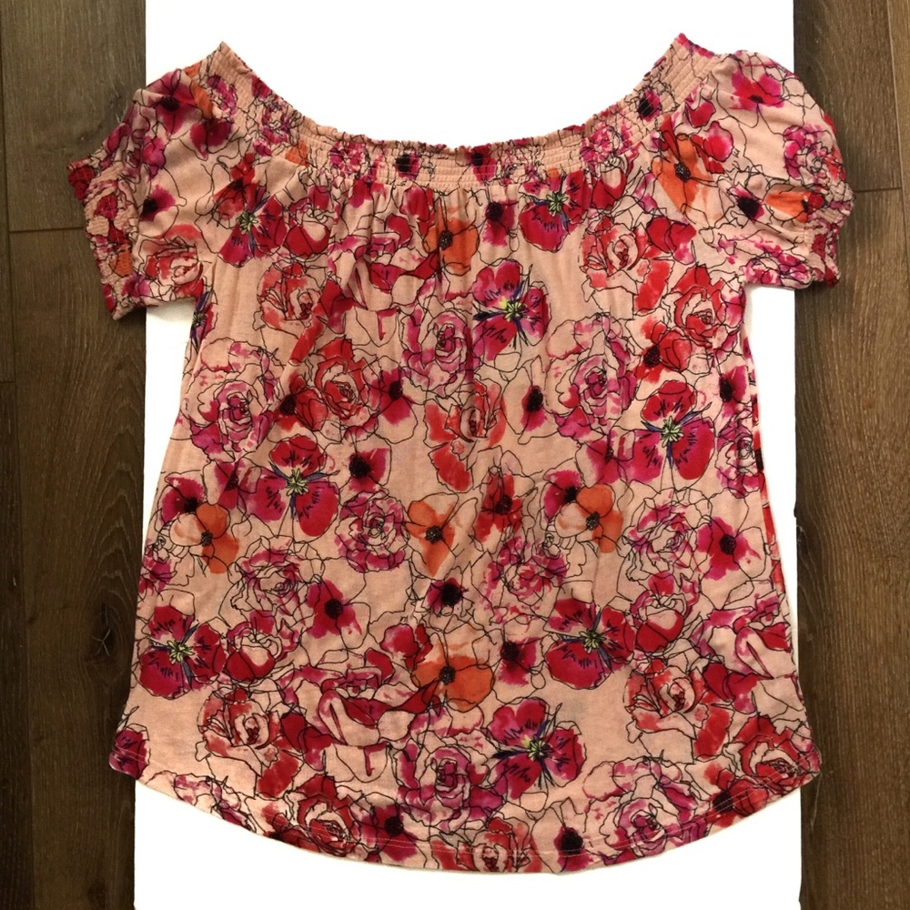 NWT Dalia Women’s Off Shoulder Pink Floral Blouse